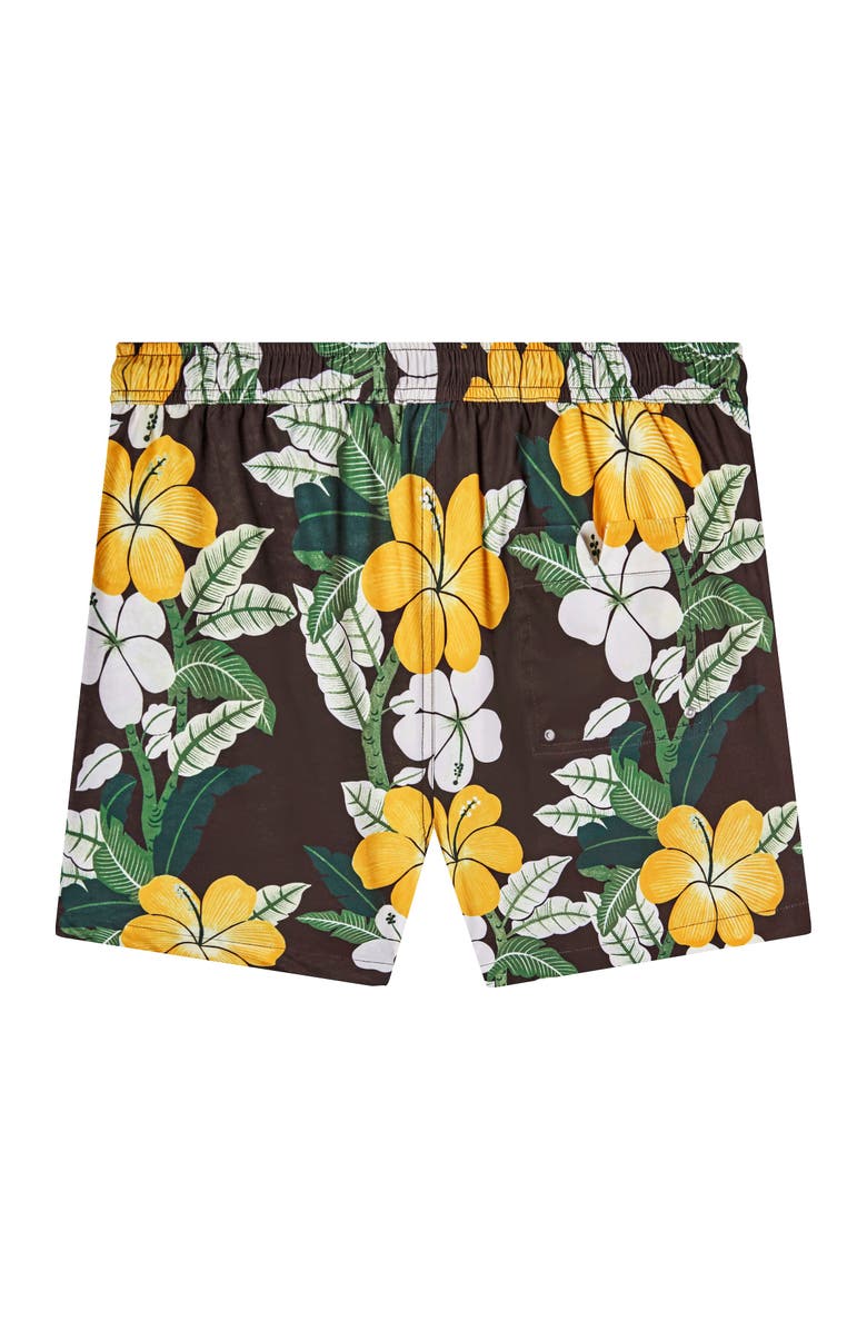 Tombolo Night Bloom Swim Trunks, Alternate, color, Brown