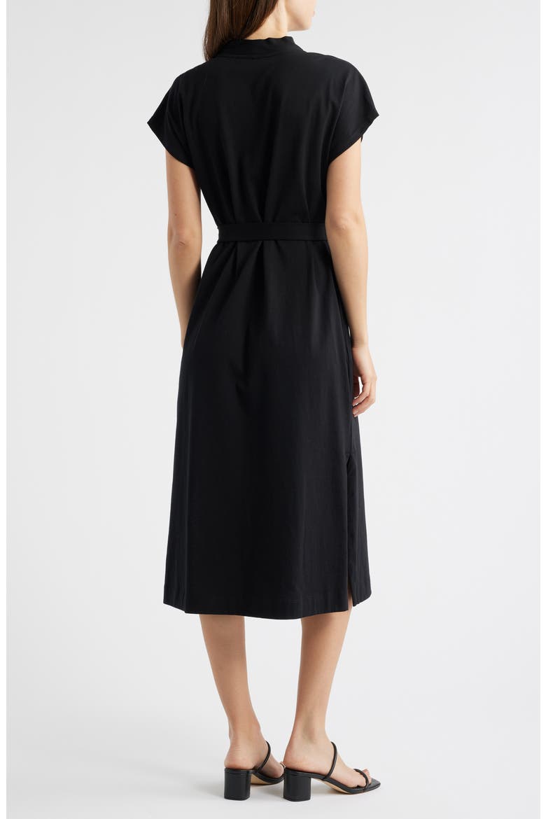 Islandscape Cotton Jersey Midi Dress, Alternate, color, BLACK