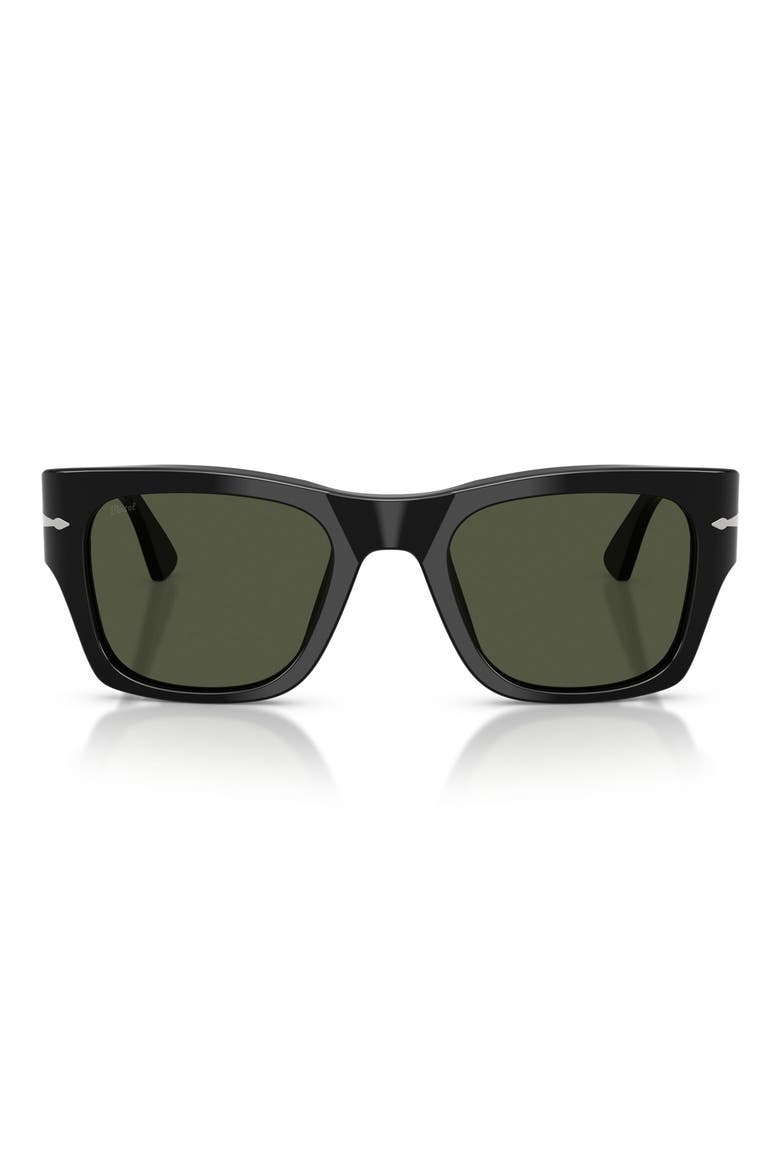52mm Square Sunglasses, Main, color, BLACK / GREEN