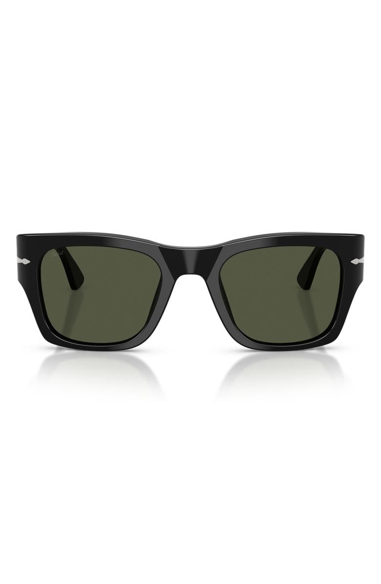 Persol 52mm Square Sunglasses, Main, color, Black / Green