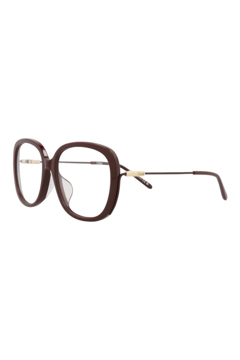 Novelty 56mm Round Optical Glasses, Alternate, color, BROWN BROWN TRANSPARENT