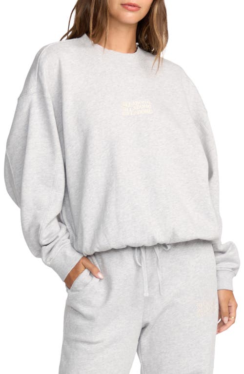 Billabong Sunny Kendal Oversize Cotton Blend Sweatshirt In Gray