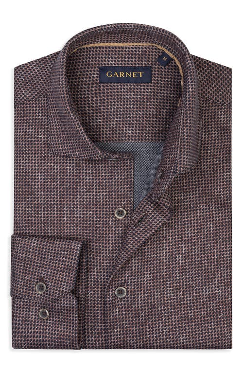 Studio Garnet Los Angeles Heritage Knit Button-down Shirt In Brown