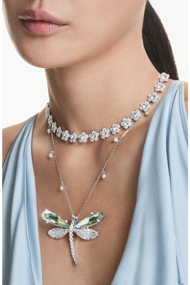 x Ariana Grande Crystal Collar Necklace, Alternate, color, SILVER/ WHITE
