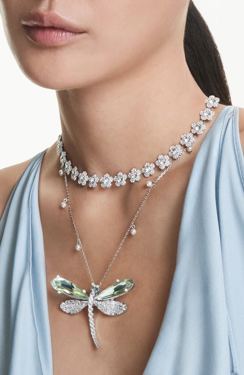 Swarovski x Ariana Grande Crystal Collar Necklace, Alternate, color, Silver/ White