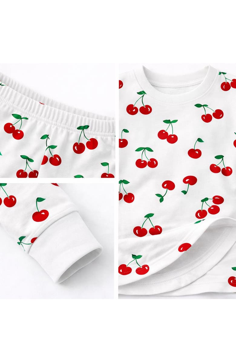 BenBen Girls Soft 2 Pack Short Sleeve Pajama Sets, Alternate, color, Red/White