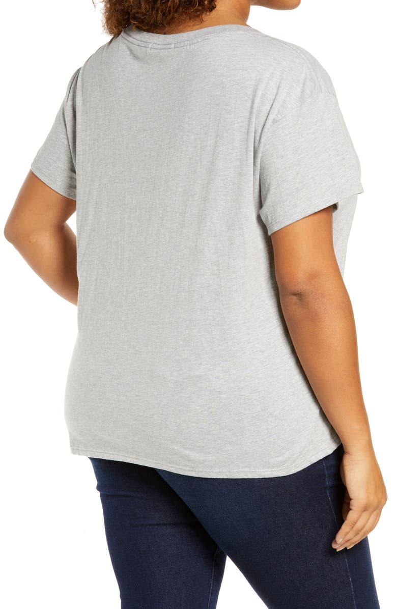 Good American Cotton V-Neck T-Shirt, Alternate, color,