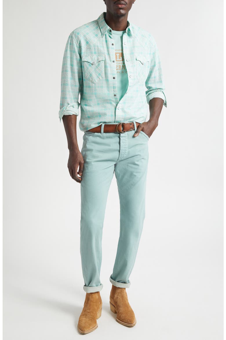 Slim Fit Jeans, Alternate, color, TURQUOISE