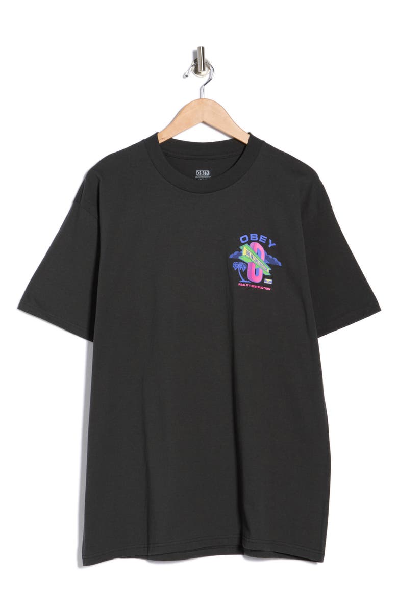 Obey Dream Construction Cotton Graphic T-Shirt, Alternate, color, Vintage Black