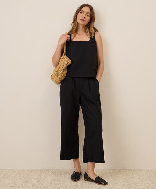 Pact Canopy Linen Pleated Trouser Made With Organic Cotton In Black
