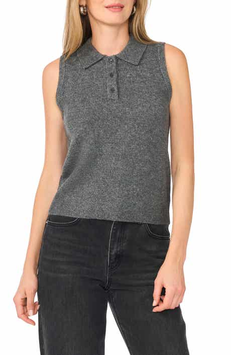 Sleeveless Polo Sweater