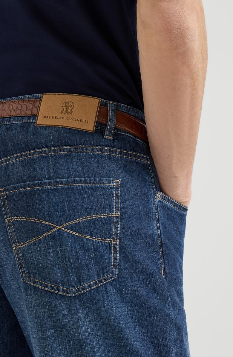 Brunello Cucinelli Lightweight denim trousers, Alternate, color, Dark Denim