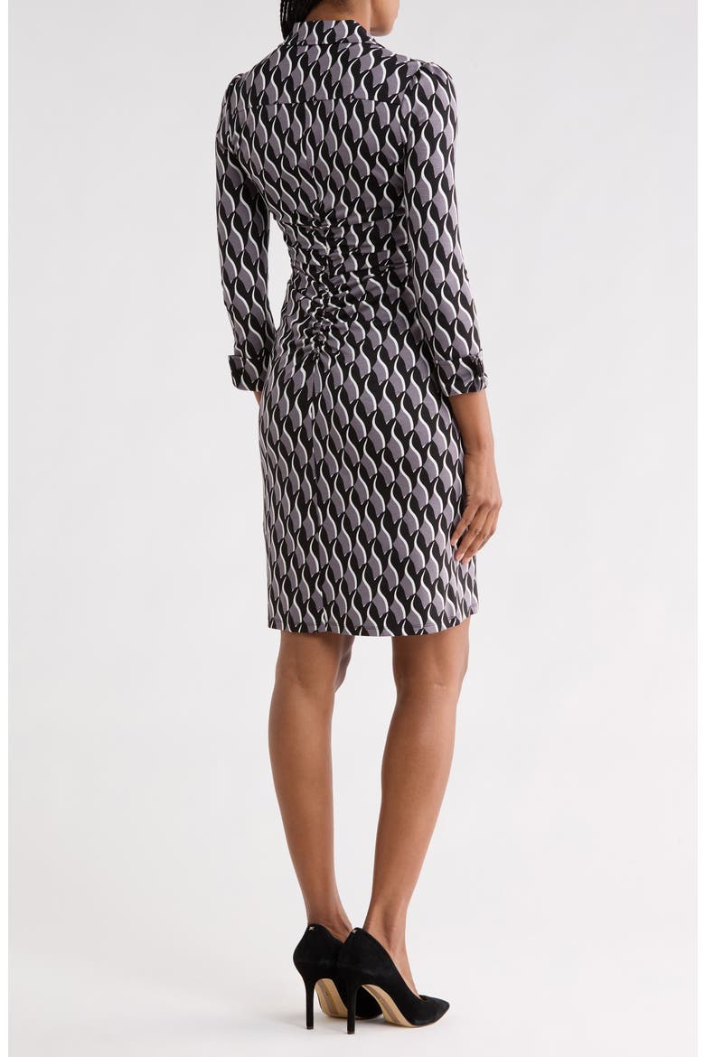 Sheska Geo Print Knit Shirtdress, Alternate, color, BIRD WEAVE BERLIN