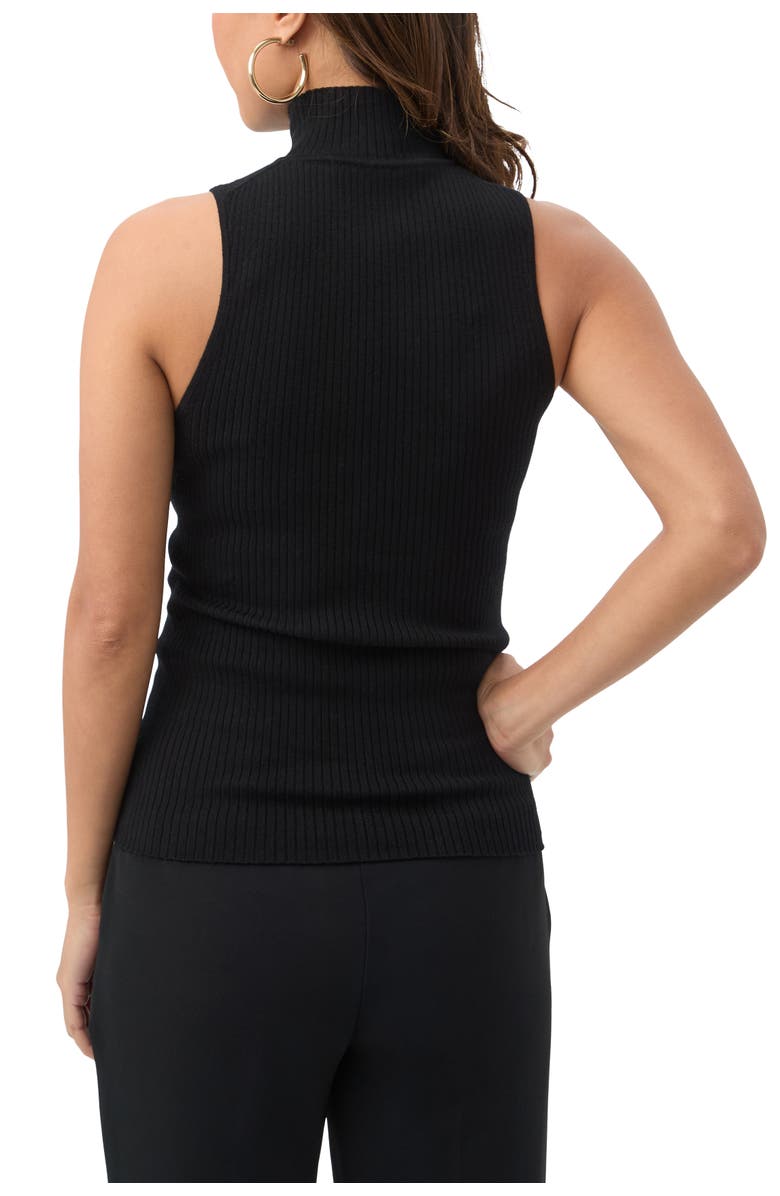 Trina Turk Westhampton Sleeveless Ribbed Turtle Neck, Alternate, color, Black