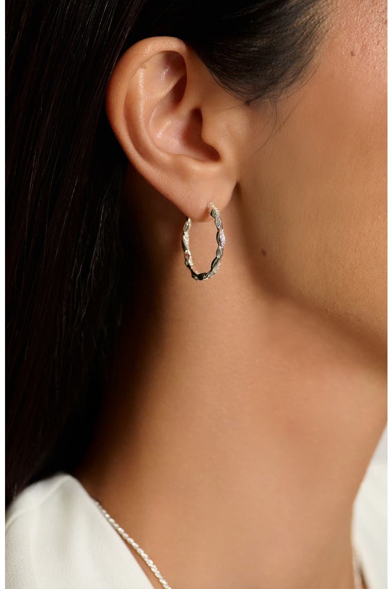 Sacred Vine Hoop Earring, Alternate, color, Sterling Silver