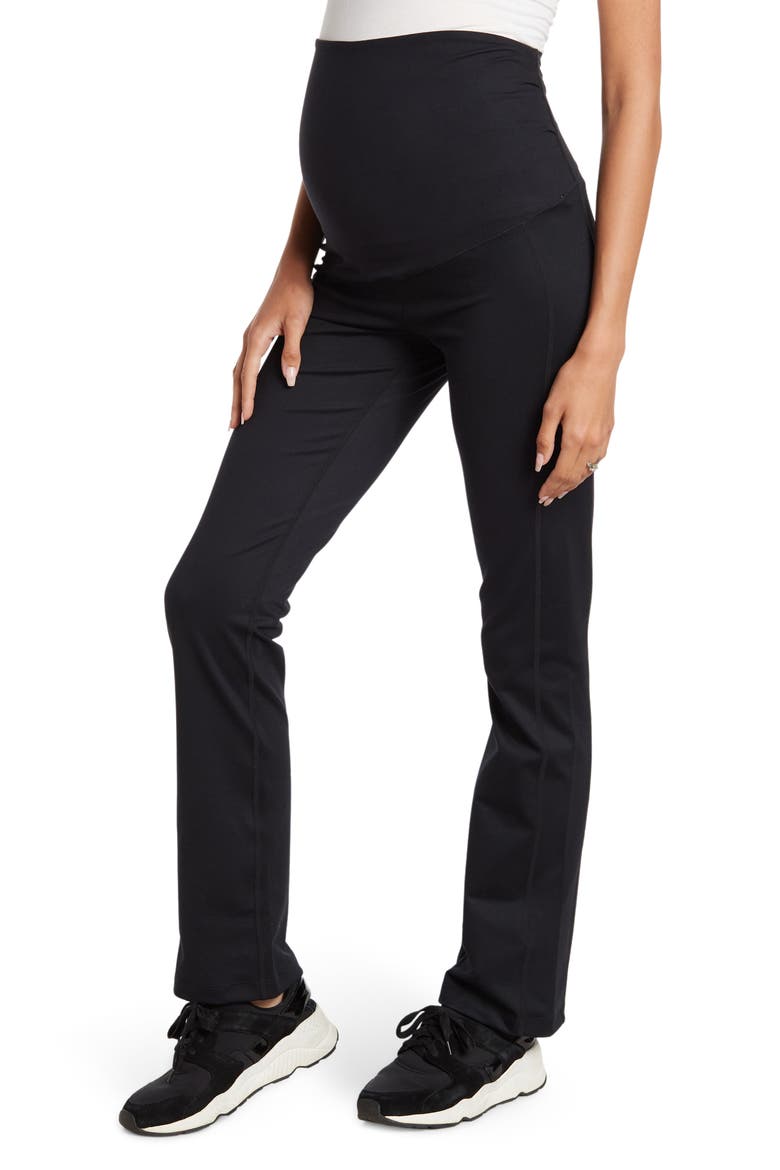 Daily Booty Flare Maternity Leggings, Main, color, BLACK