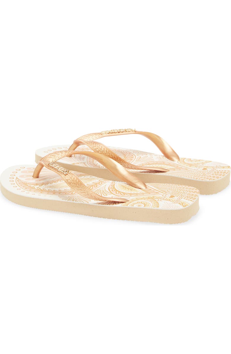 Havaianas x FARM Rio Papillon Flip Flop, Alternate, color, Golden