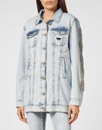 PHILIPP PLEIN Denim Jacket Crystal Cable Women