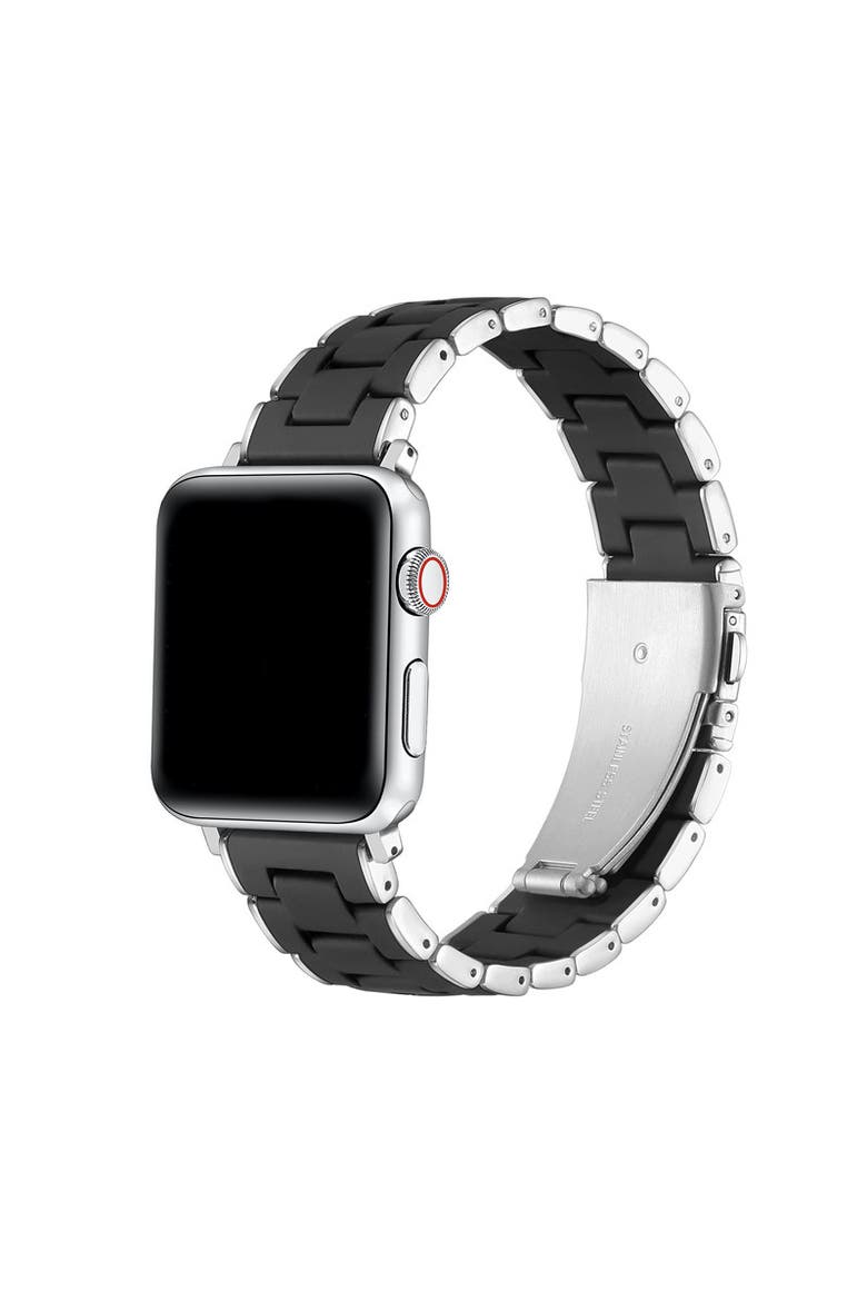 Orla Silicone and Steel Band for Apple Watch, Main, color, Black