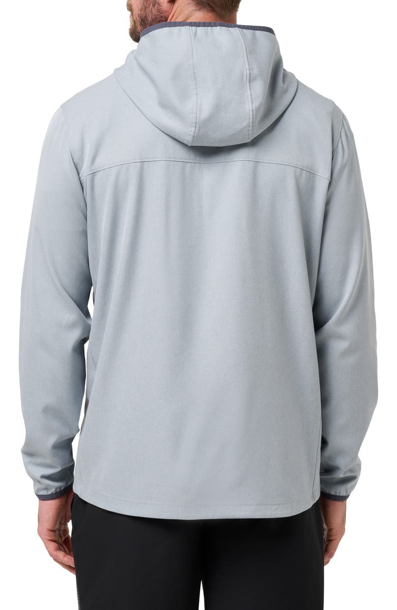 TravisMathew Out of Pocket Quarter Zip Hoodie, Alternate, color, Heather Light Grey