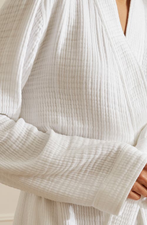 Boll & Branch Dream Rib Organic Cotton Robe In White