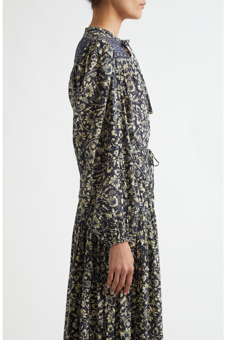 Tillie Floral Tie Neck Top, Alternate, color, RAVEN