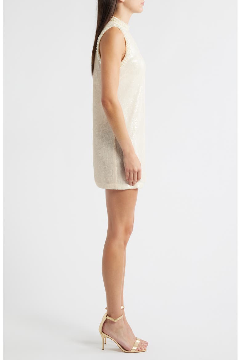 Sadie Sequin & Beaded Sweater Minidress, Alternate, color, PORCELAIN CREAM