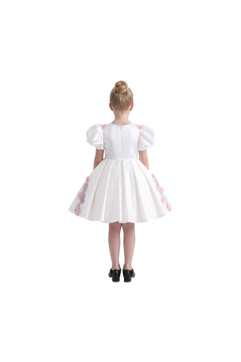 Noeline Floral Applique Dress, Alternate, color, White