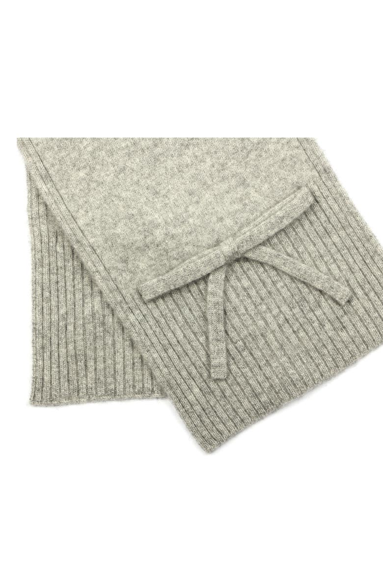 Kate Spade New York bow wool scarf, Alternate, color, Heather Grey