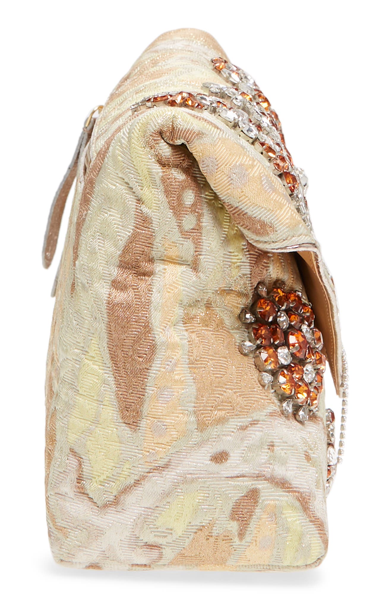 Dries Van Noten Crystal Embellished Brocade Envelope Clutch, Alternate, color, 