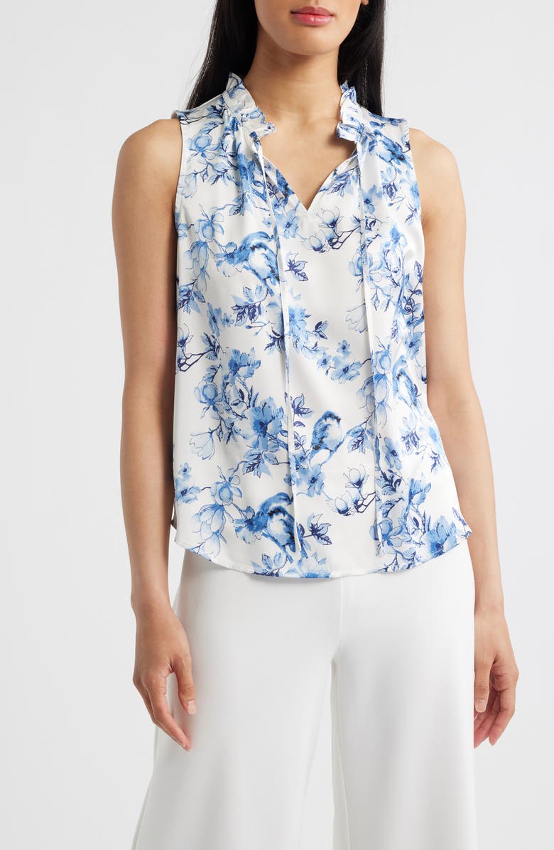 Anne Klein Tulla Floral Sleeveless Top, Main, color, 