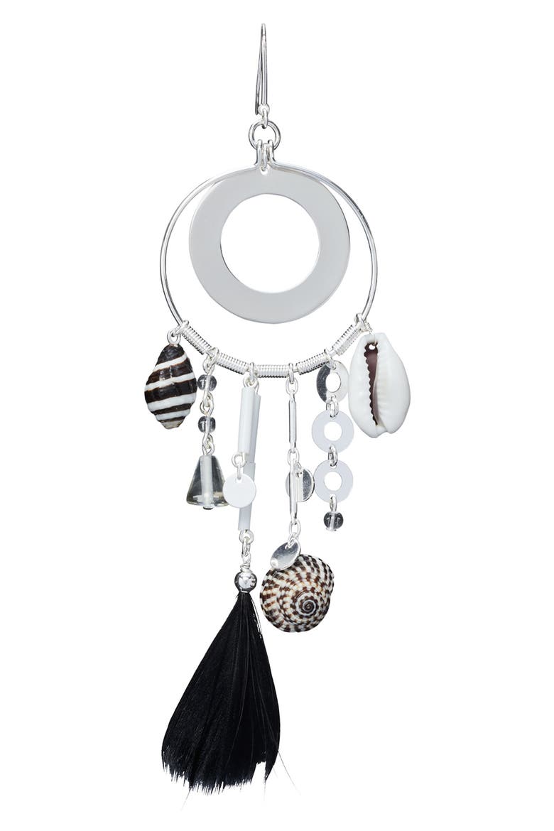 Galaxy Hoop Earrings, Alternate, color, LIGHT SILVER / BLACK