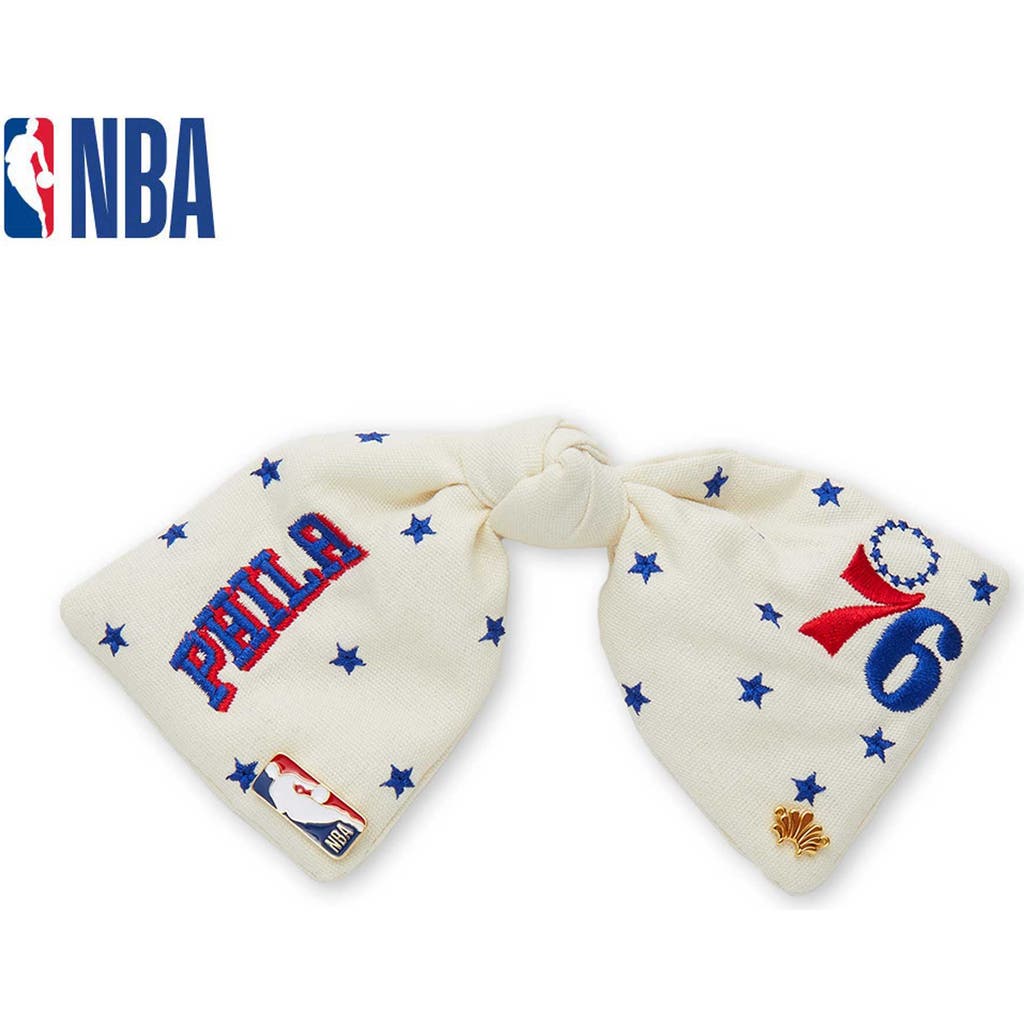 Lele Sadoughi Nba Philadelphia 76ers Bow Barrette In White
