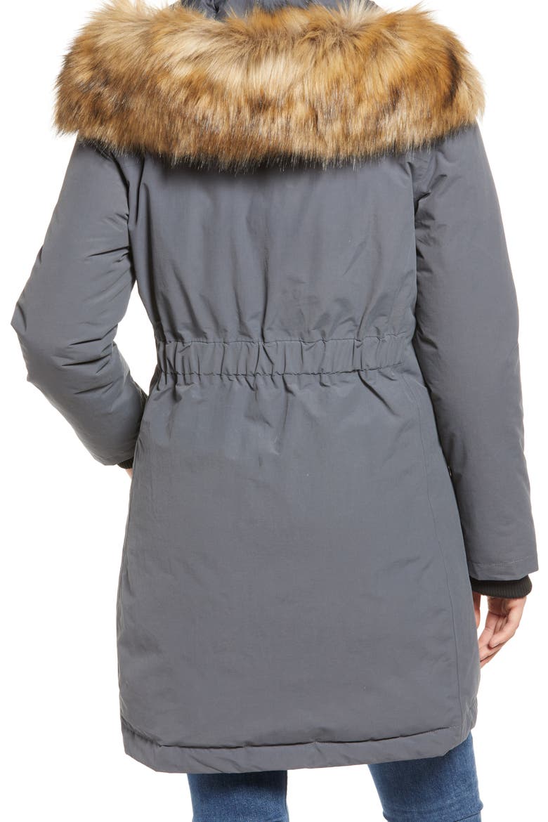 Arctic Waterproof 550-Fill-Power Down Parka with Faux Fur Trim, Alternate, color, VANADIS GREY