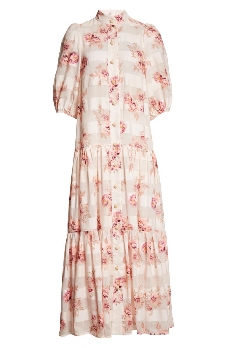 Zimmermann Rosa Stripe Cotton & Silk Shirtdress, Alternate, color, 