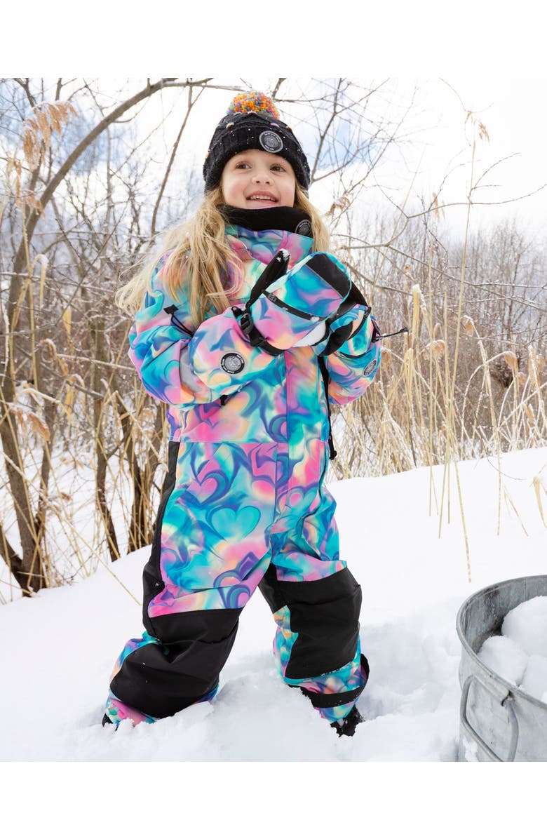 Deux par Deux Girl Winter Mittens Teknik, Main, color, Rainbow Heart Print