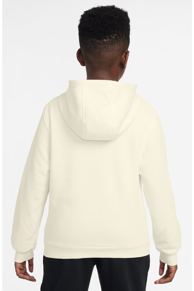 Kids' Cotton French Terry Hoodie, Alternate, color, SOFT PEARL/ OREWOOD BROWN