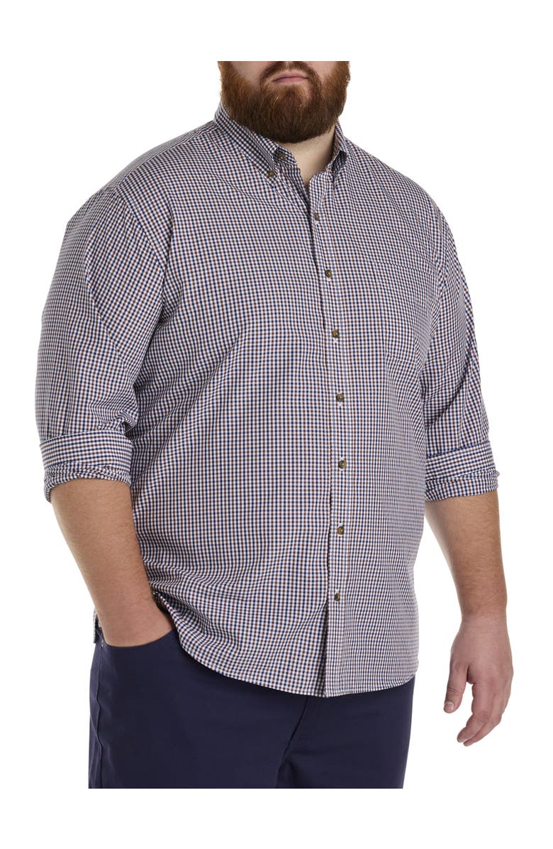 Harbor Bay by DXL Big & Tall Easy-Care Check Sport Shirt, Main, color, Blue Multi