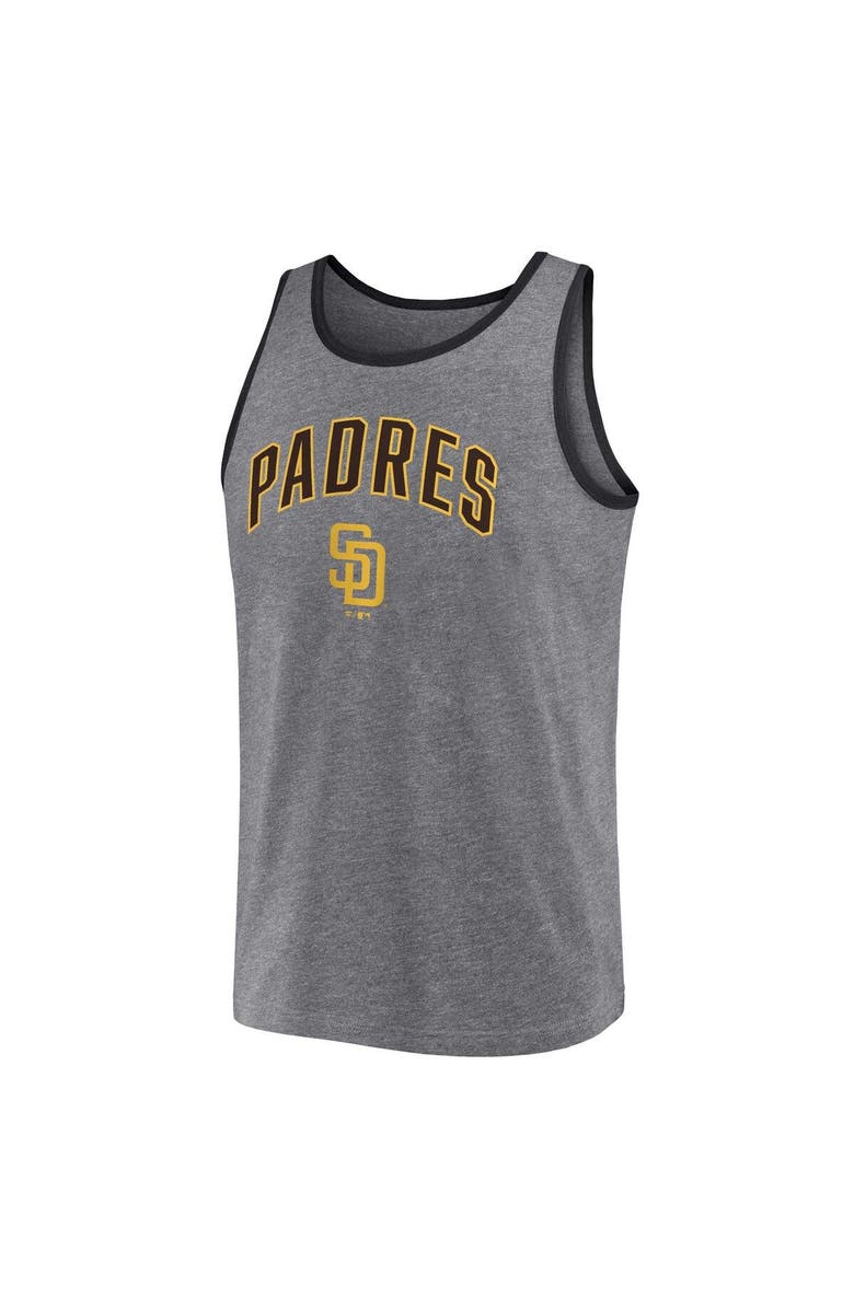 PROFILE Men's Profile Heather Charcoal San Diego Padres Big & Tall Arch Over Logo Tank Top, Alternate, color, 