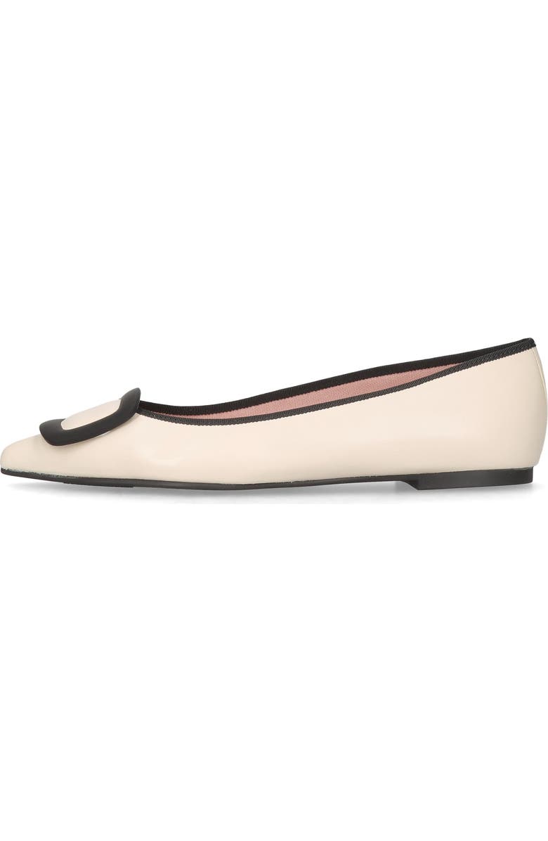 Pretty Ballerinas Pointed Toe Buckle Flat, Alternate, color, Ivory