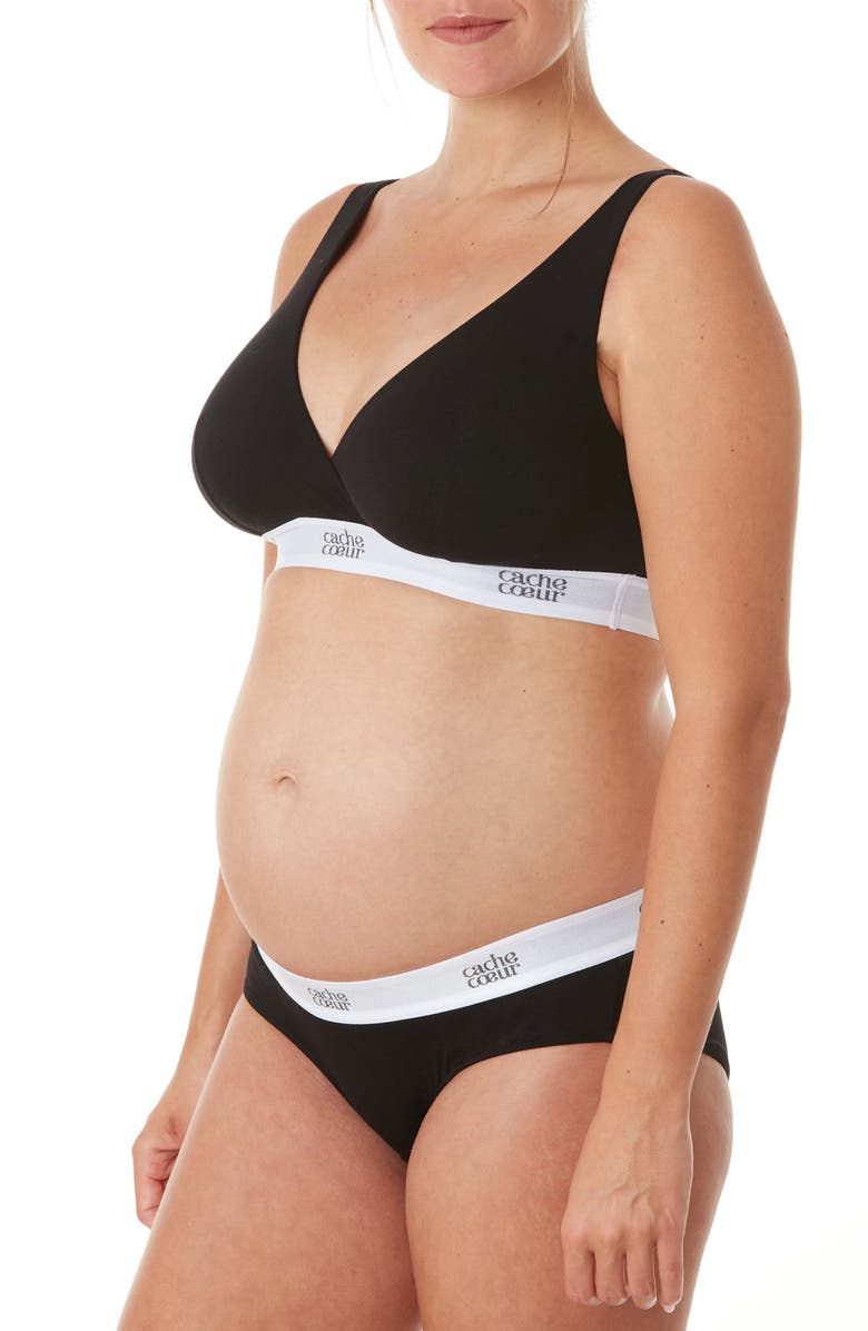 Cache Coeur Life Maternity Shorts, Alternate, color, Black