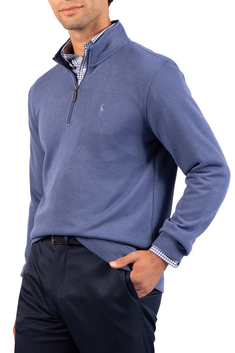 French Rib Quarter Zip Sweater, Alternate, color, GRAY BLUE