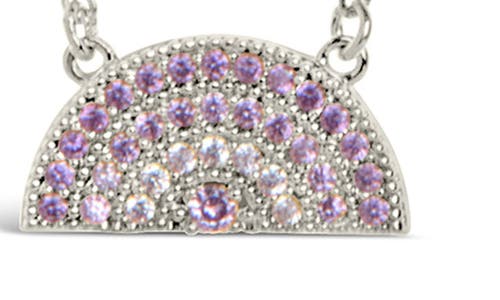 Sterling Forever Shades Of Rainbow Cubic Zirconia Pendant Necklace In Silver