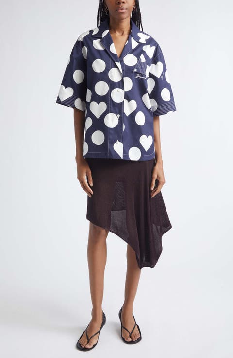 La Chemise Marin Heart Print Button-Up Shirt