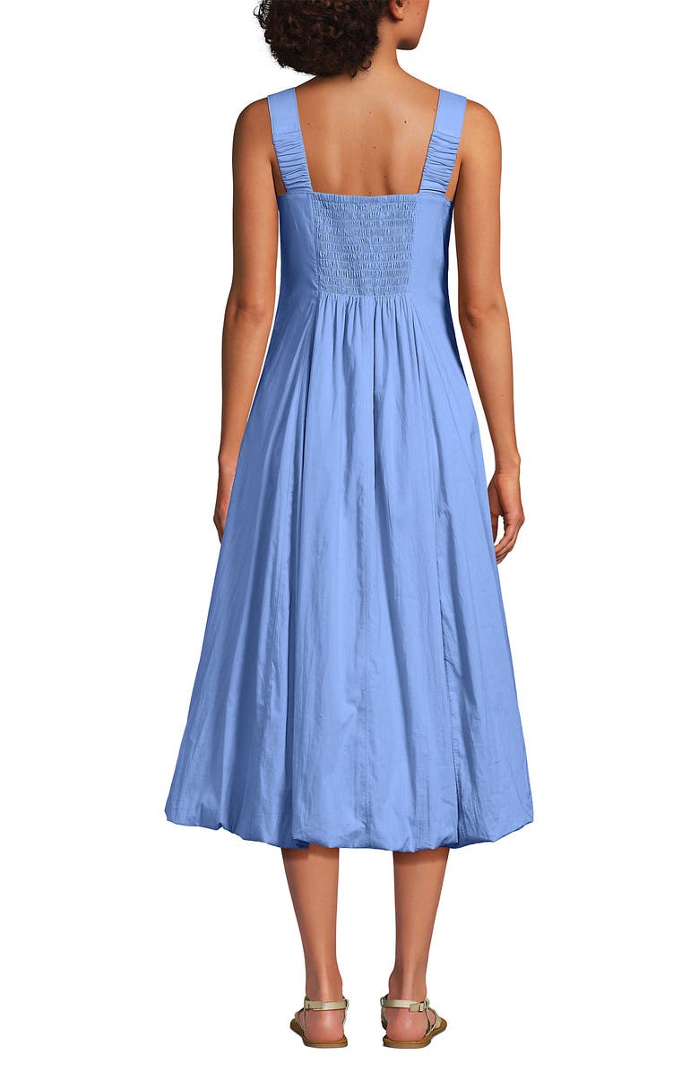 Lands' End Sleeveless Cambric Bubble Hem Midi Dress, Alternate, color, Clear Blue Sky