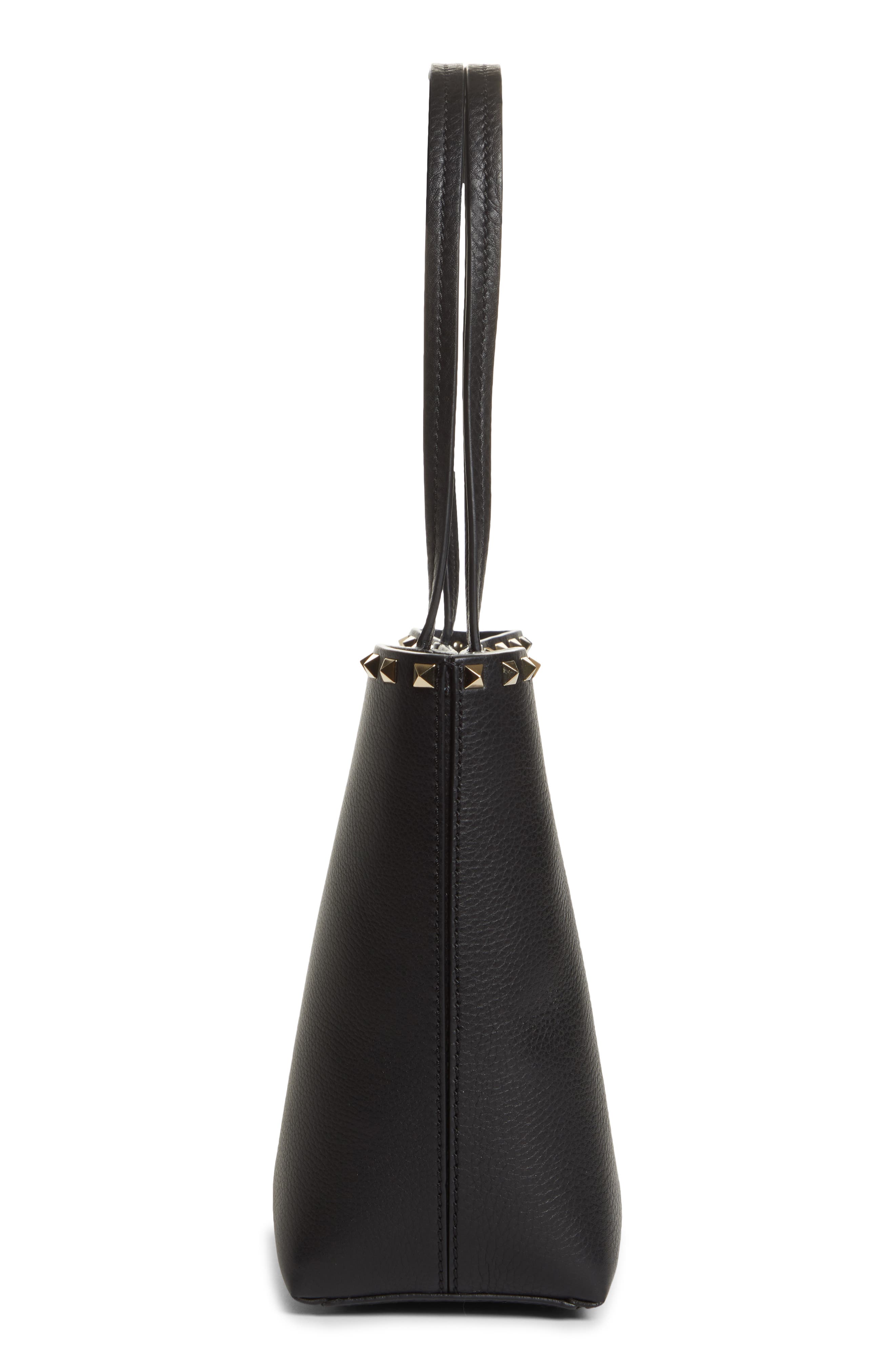 Valentino Garavani Small Rockstud Leather Tote, Alternate, color, 