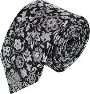 Trafalgar Arian Silver Floral and Vine Business Necktie