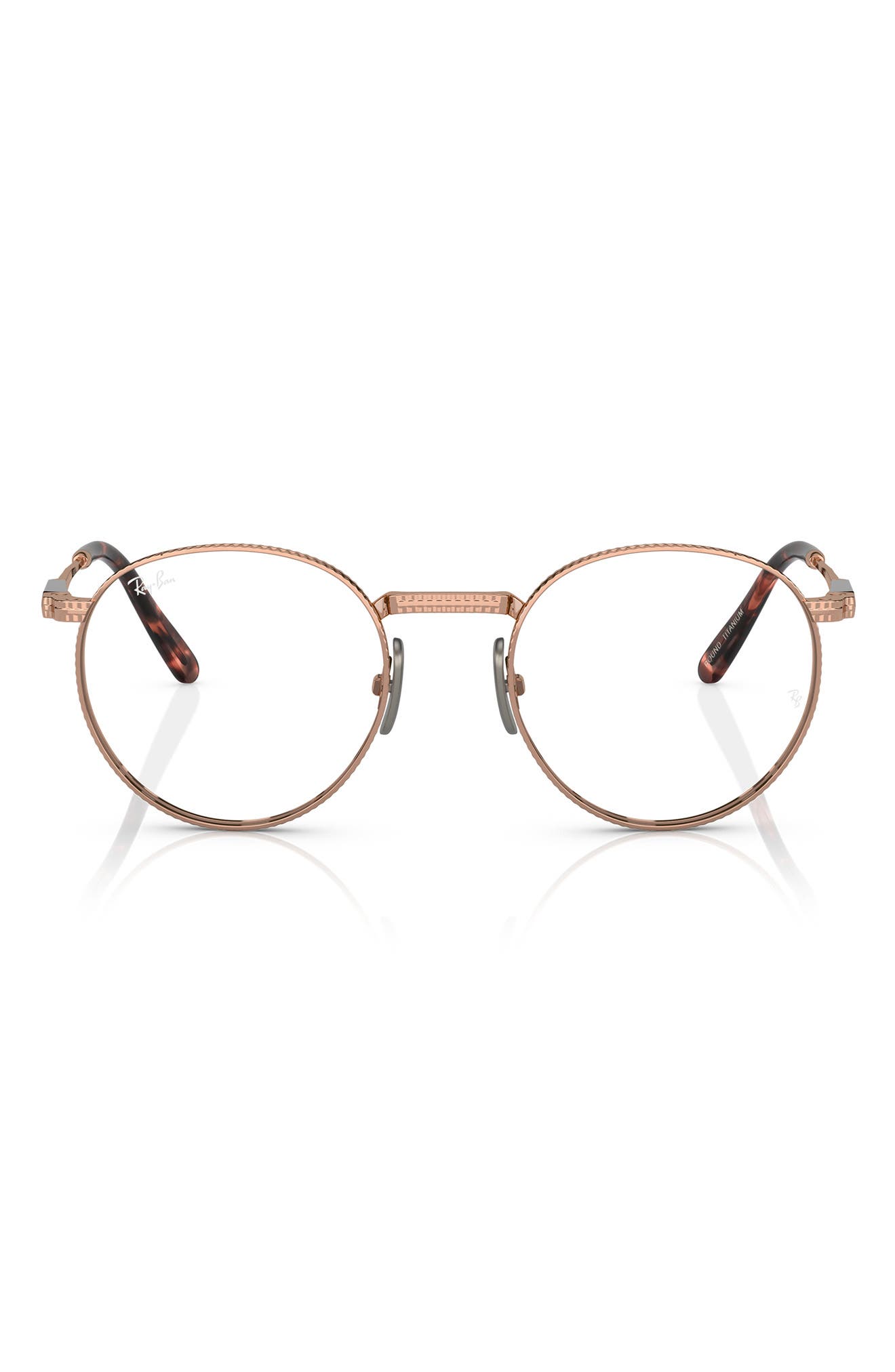 Ray Ban Ray-ban Round 47mm Round Optical Glasses In Gold