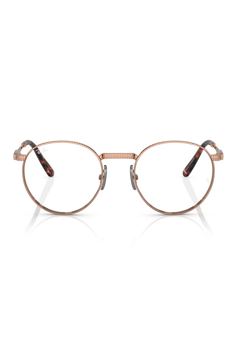 Round 47mm Round Optical Glasses, Main, color, ROSE GOLD