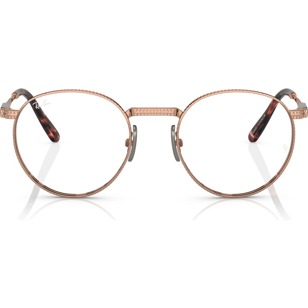Ray Ban Ray-ban Round 47mm Round Optical Glasses In Gold